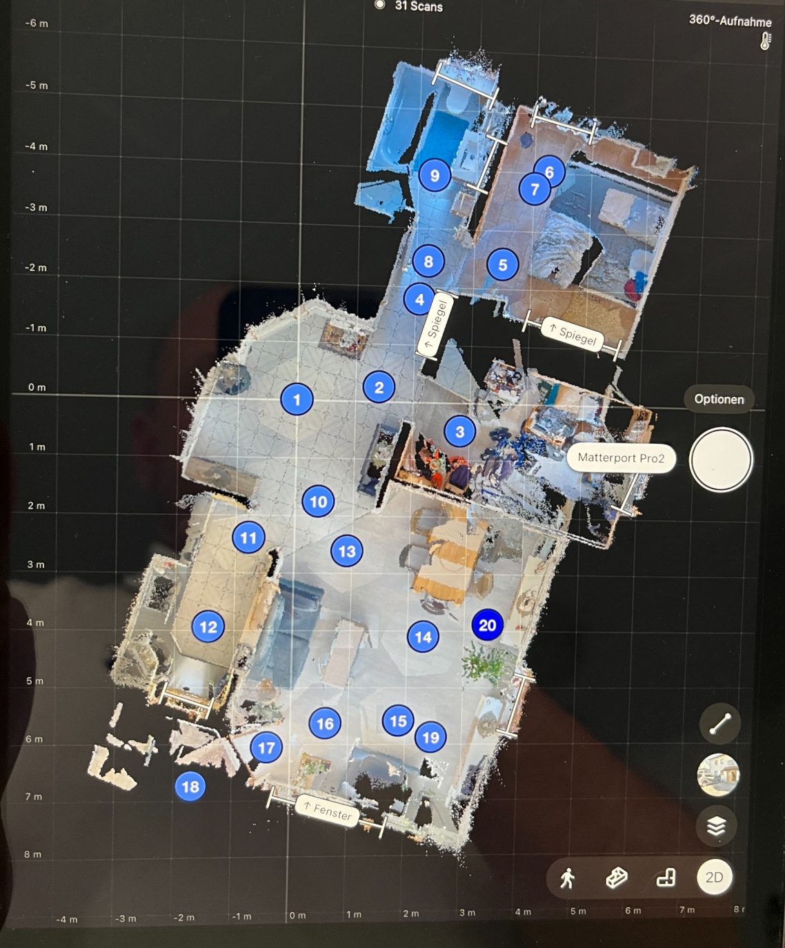 Scanvorgang Matterport 360° Scan Ulm